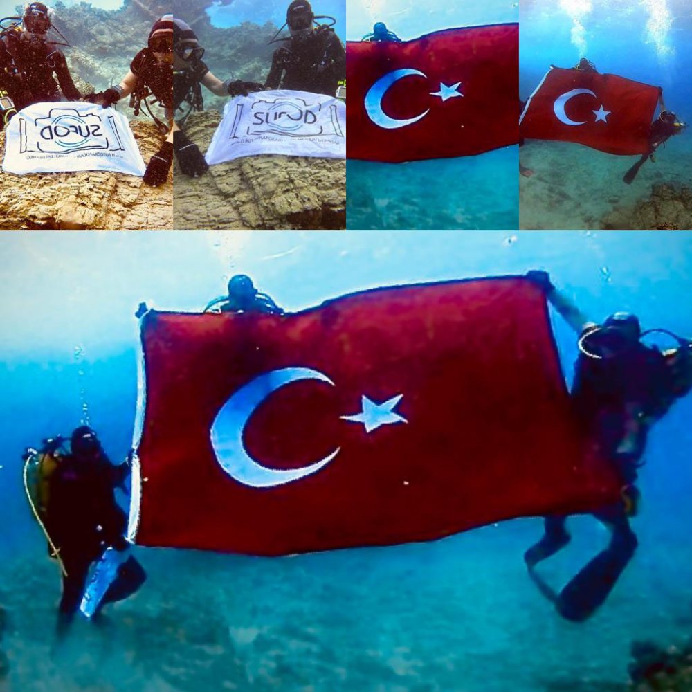 Cumhuriyet Bayramı çoşkusu, deniz altında da güzel görüntülere neden oldu