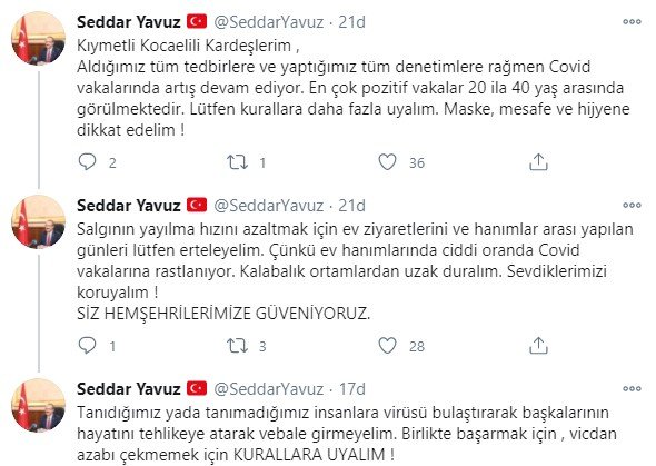 Kocaeli Valisi Yavuz’dan kadınlara gün erteleme ricası