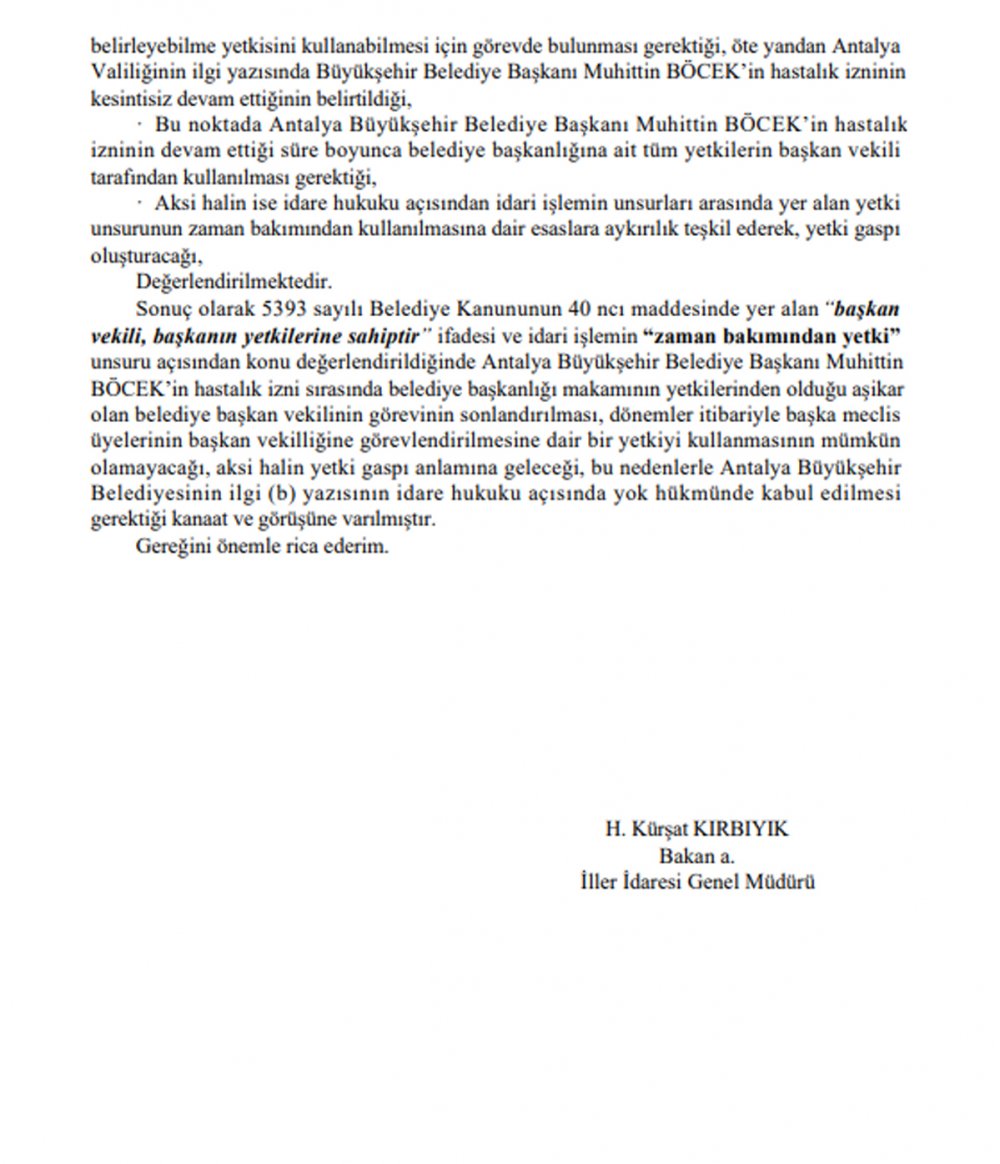 Antalya Büyükşehir'de 'yetki' krizi