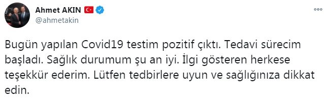 CHP Genel Başkan Yardımcısı Akın, koronavirüse yakalandı