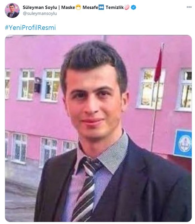 İçişleri Bakanı Süleyman Soylu, TUNCELİ'de PKK'lı teröristlerce şehit edilen sınıf öğretmeni Necmettin Yılmaz'2 profil resmi yaptı