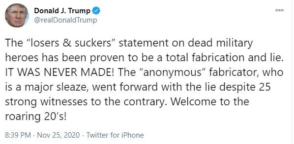 Trump’tan ölen askerler için ‘enayi’ dediği iddialarına yanıt