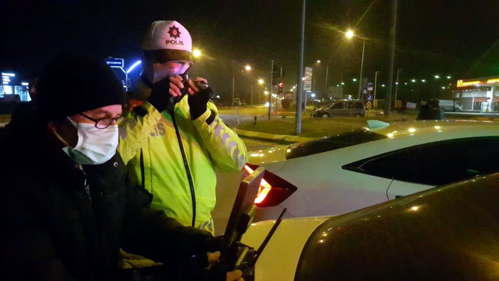 Edirne'de polis uygulamasından kaçan sürücü, 'drone' sayesinde yakalandı