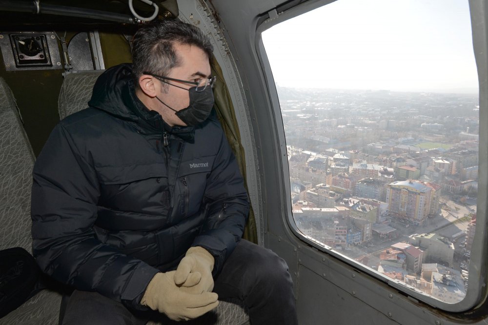 Erzurum Valisi'nden kısıtlamada 'helikopterli' denetim