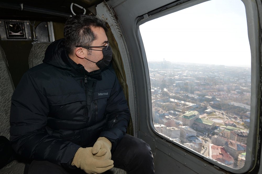 Erzurum Valisi'nden kısıtlamada 'helikopterli' denetim