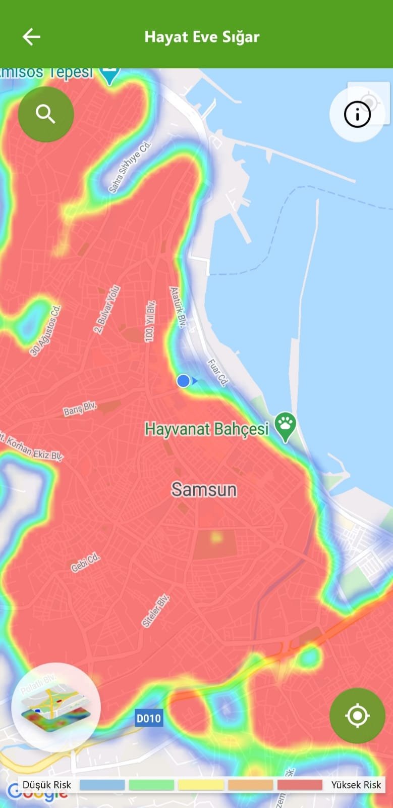 Koronavirüs vakaları artan Samsun’da risk haritası kırmızıyla kaplandı