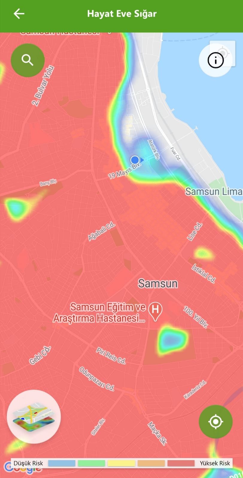 Koronavirüs vakaları artan Samsun’da risk haritası kırmızıyla kaplandı