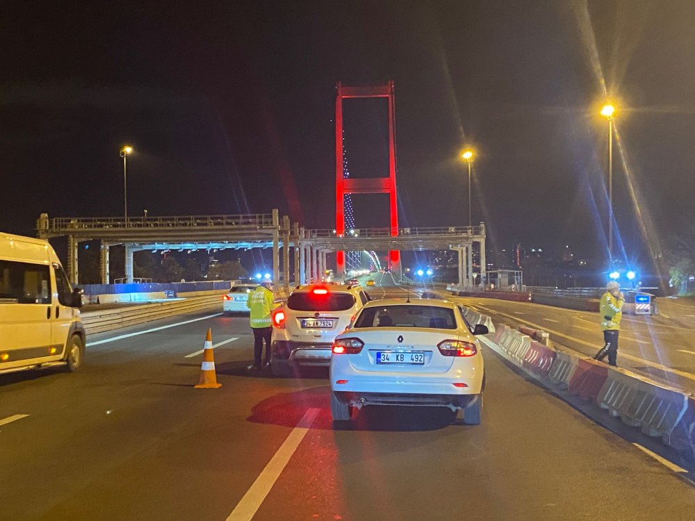 15 Temmuz Şehitler Köprüsü'nde kısıtlama denetimi