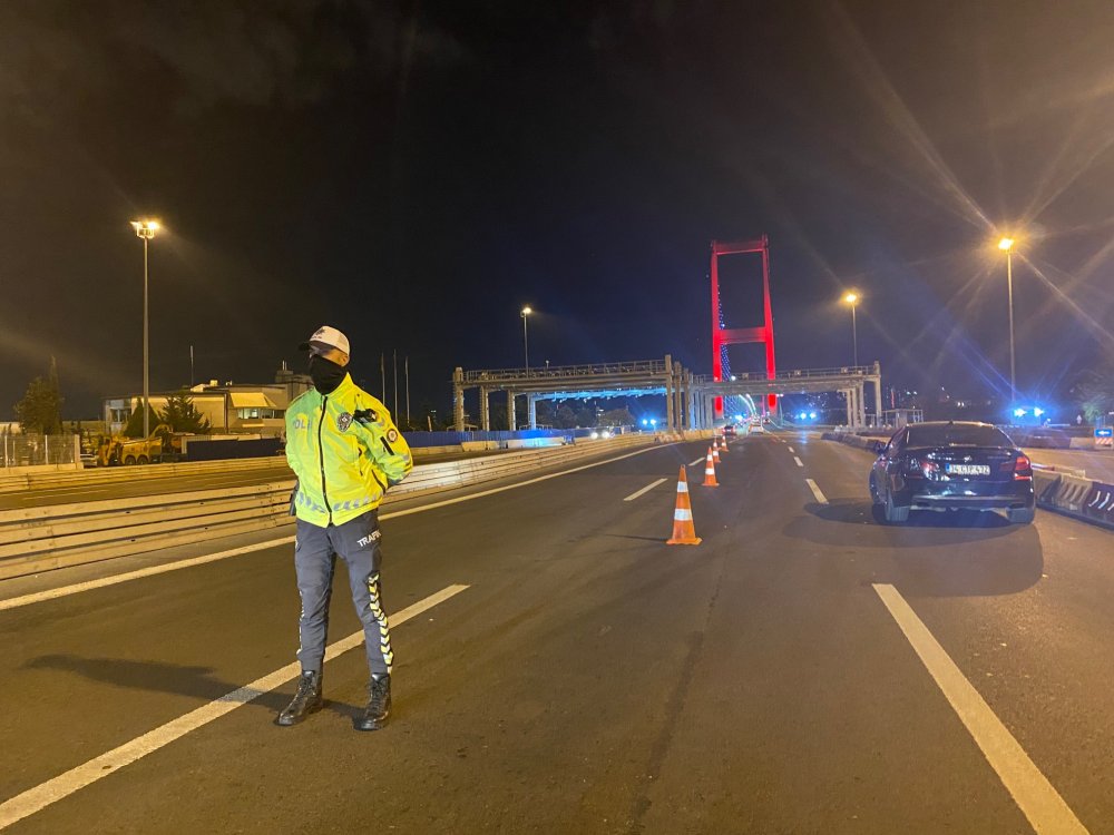 15 Temmuz Şehitler Köprüsü'nde kısıtlama denetimi