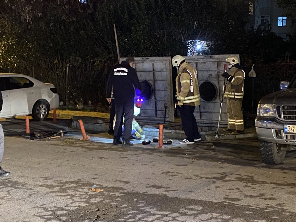 Maltepe'de çöp konteynerinden gelen kötü kokular paniğe yol açtı