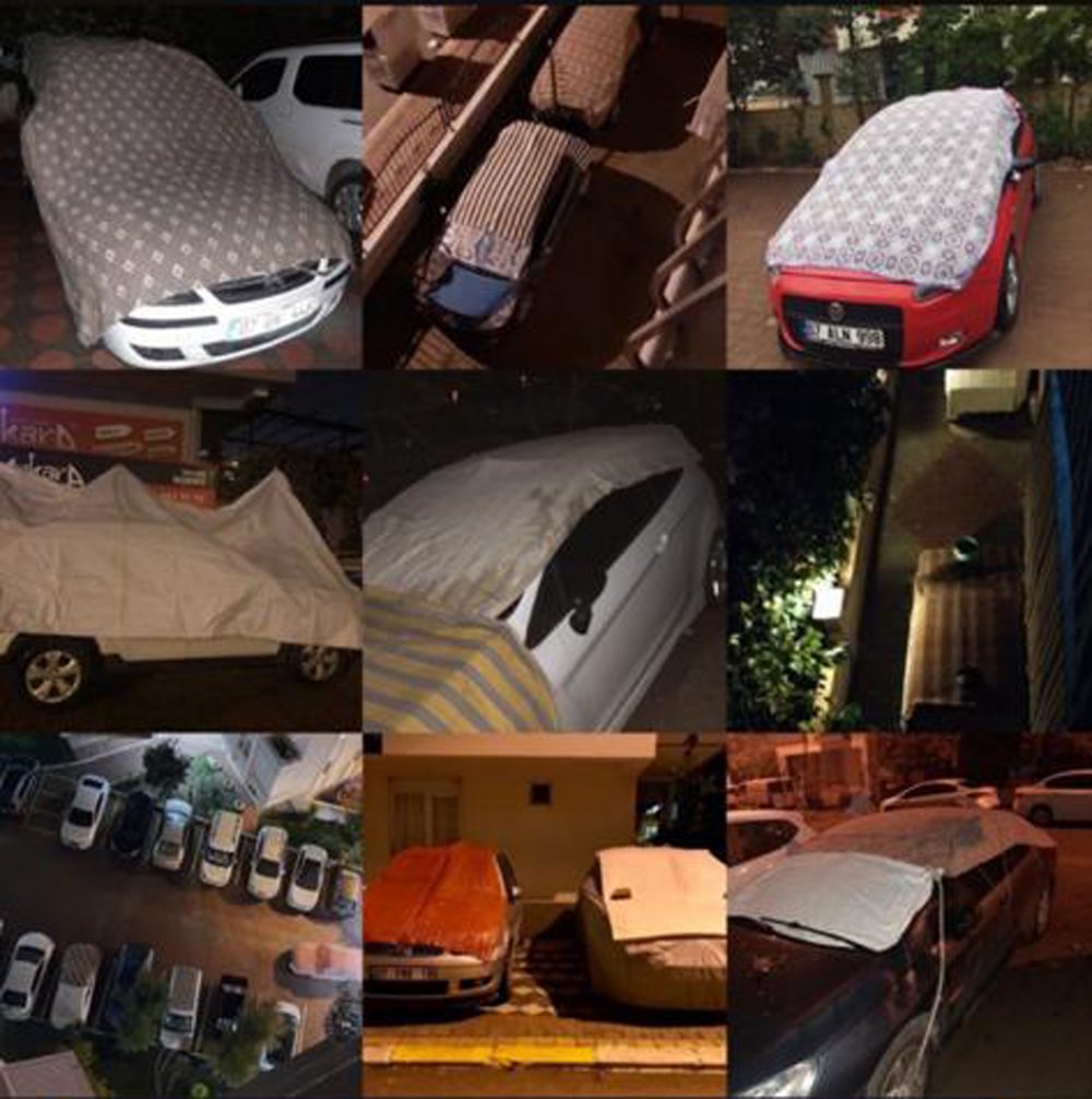 'Turuncu alarm' ile uyarılan Antalyalılardan doluya karşı kilimli önlem