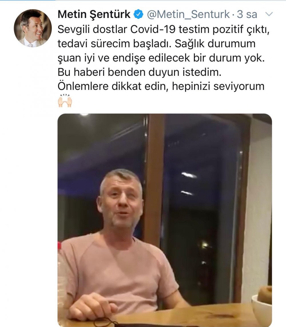 Metin Şentürk koronavirüse yakalandı