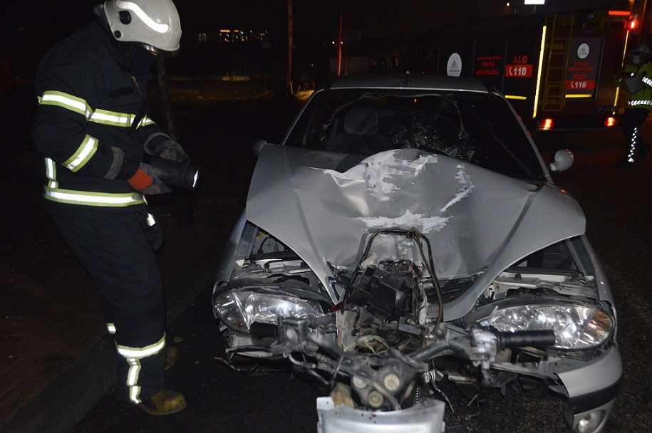 Otomobil, motosiklete çarptı: 1 ölü, 1 yaralı