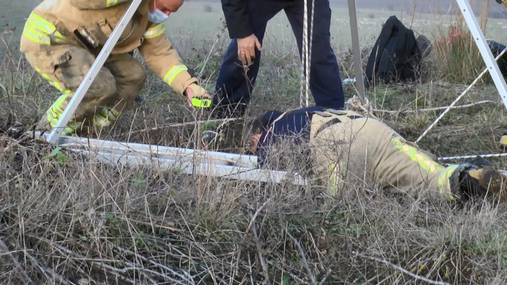 Çatalca'da bir kişi 30 metrelik kuyuya düştü