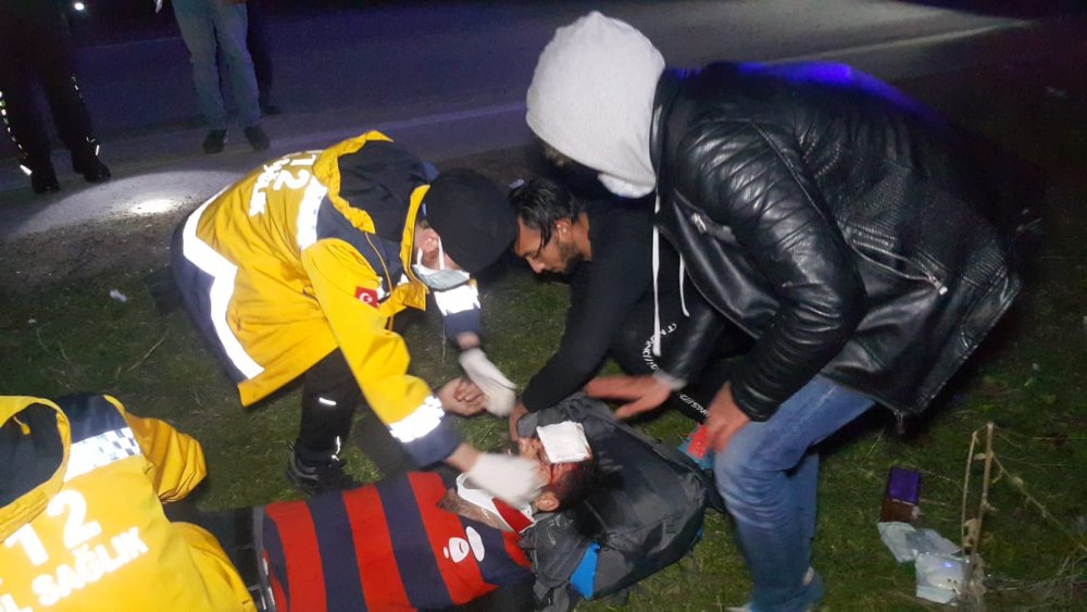 Edirne'de, otomobilin çarptığı Filistinli mülteci ağır yaralandı