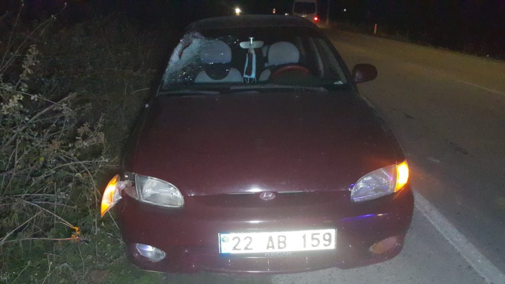 Edirne'de, otomobilin çarptığı Filistinli mülteci ağır yaralandı