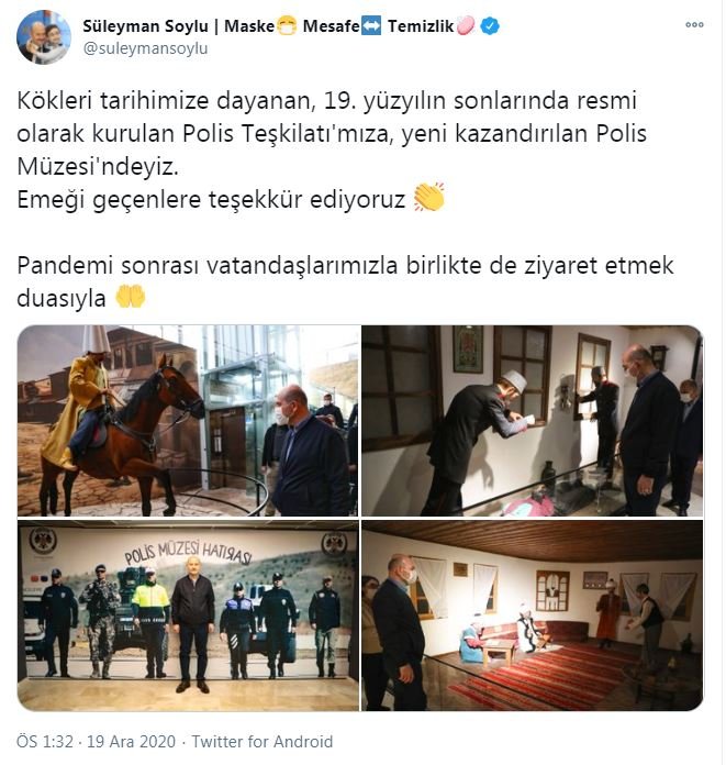 Bakan Soylu, Polis Müzesi'ni ziyaret etti