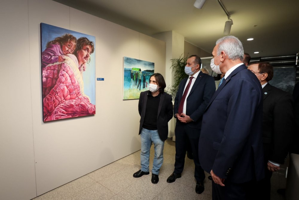 Ümraniye’de “Göç” konulu resim sergisi açıldı