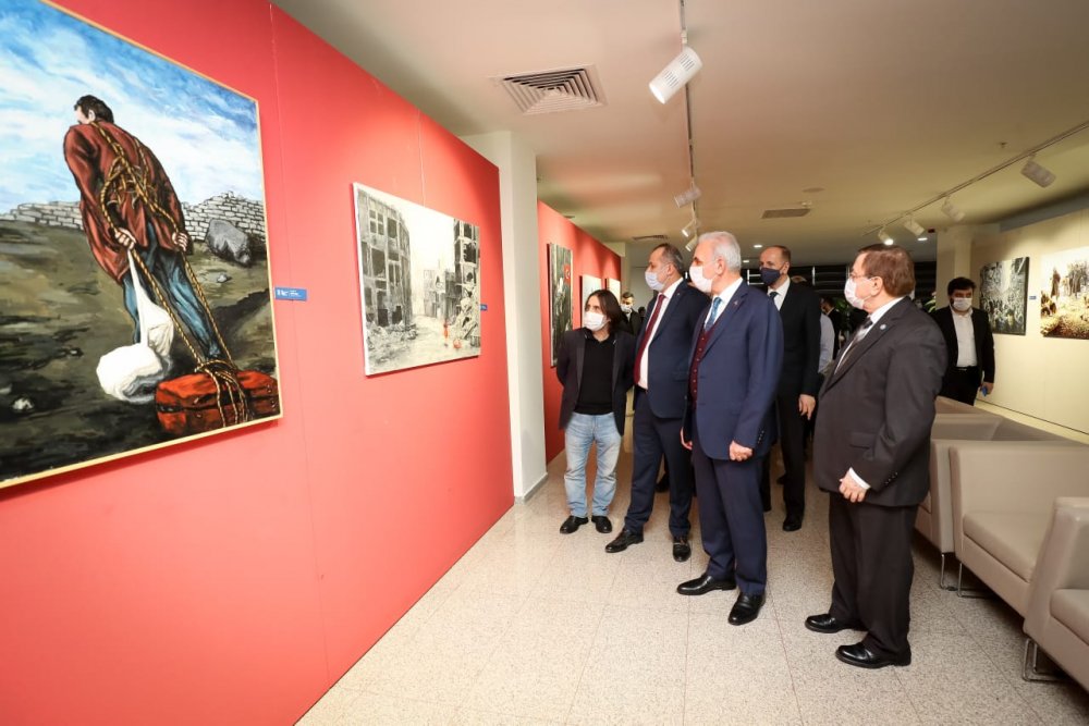 Ümraniye’de “Göç” konulu resim sergisi açıldı