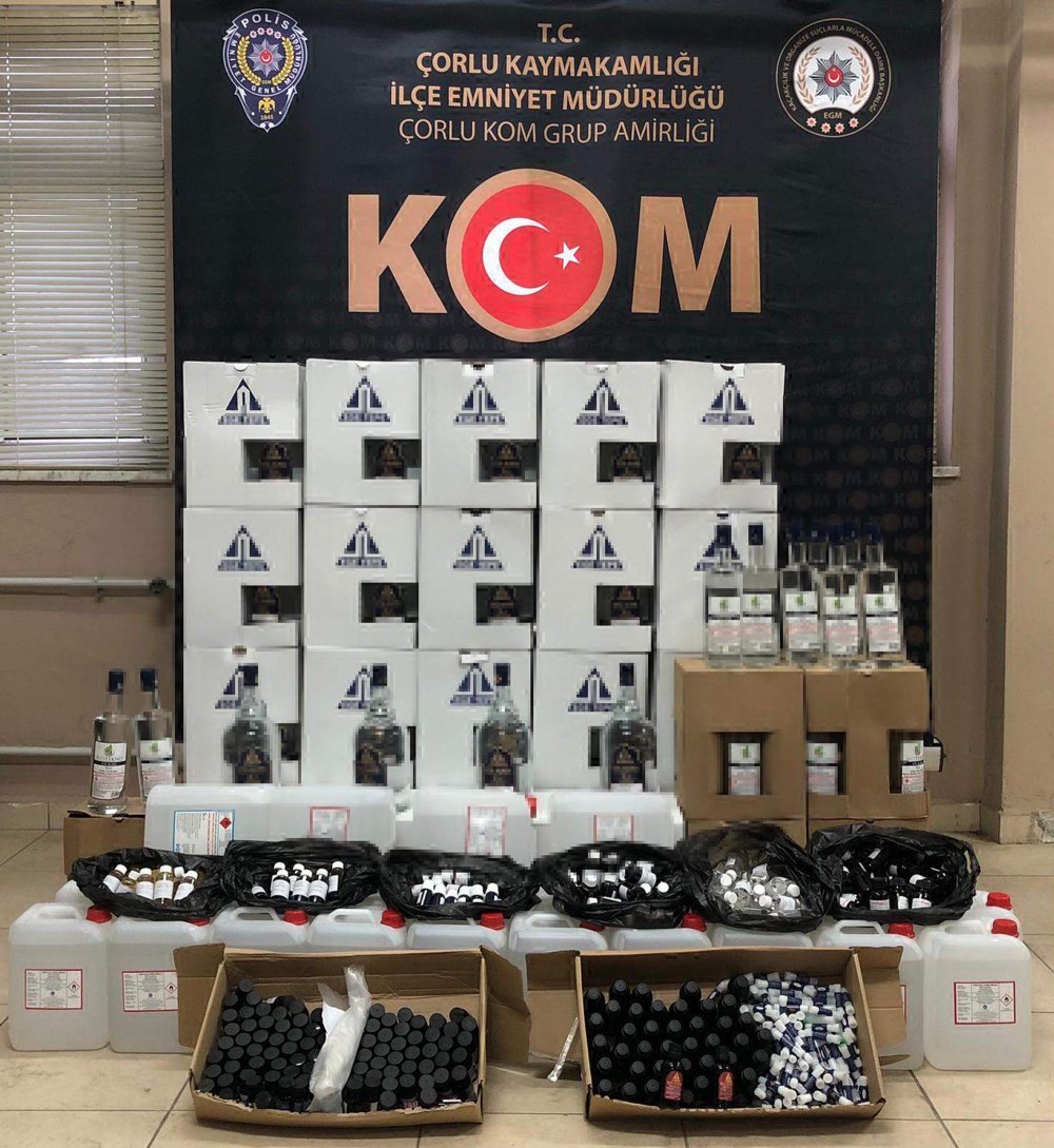 Tekirdağ'da sahte içki operasyonu: 2 gözaltı