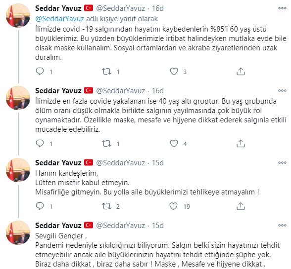 Vali Yavuz: Misafir kabul etmeyin 