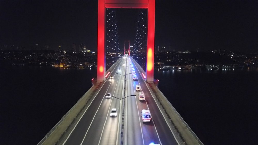 Ankara'dan yola çıkan 61 ambulans İstanbul'a geldi