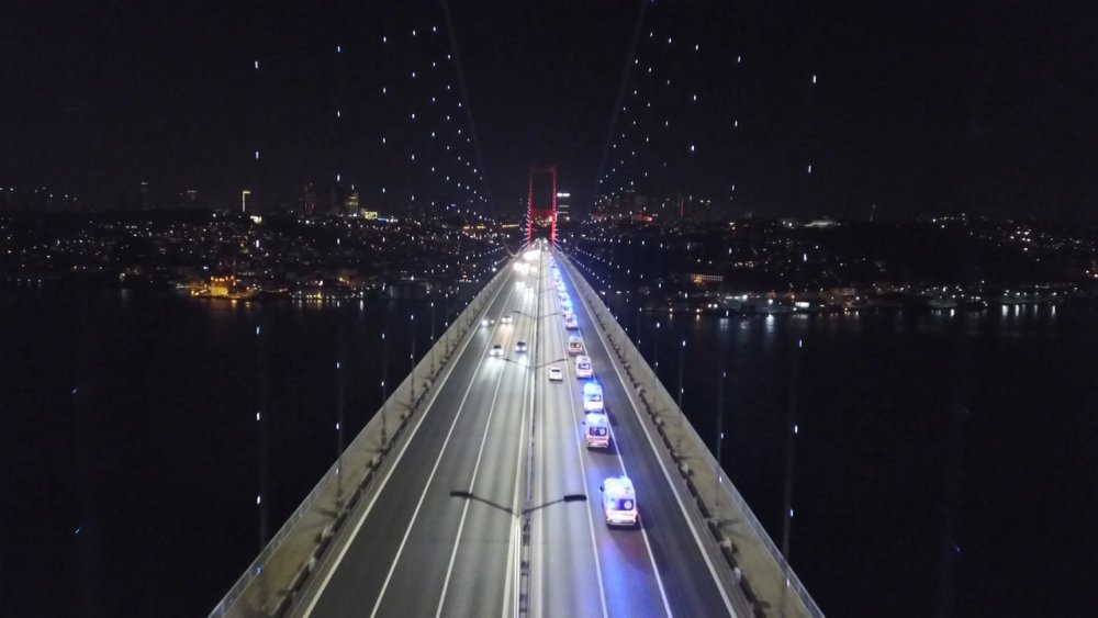 Ankara'dan yola çıkan 61 ambulans İstanbul'a geldi