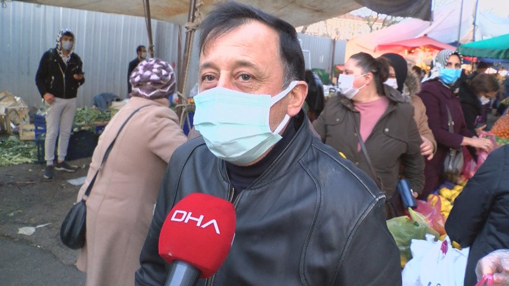 Kartal'da pazar yerinde kısıtlama yoğunluğu