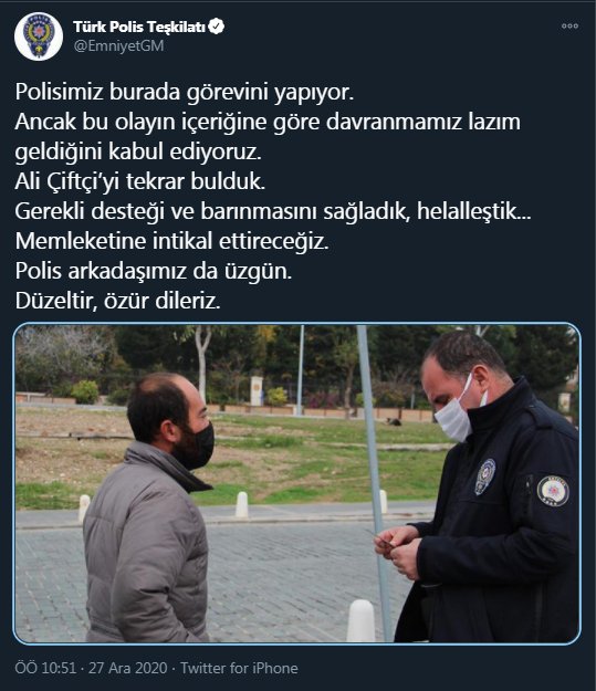 EGM'den sokakta yaşayan kişiye kesilen 'kısıtlama' cezası için özür