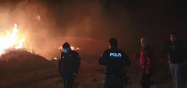 İznik'te sazlık alanda yangın