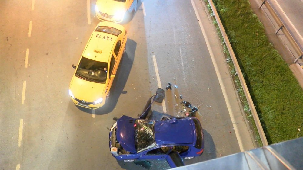Şişli'de makas attığı iddia edilen sürücü zincirleme kazaya neden oldu