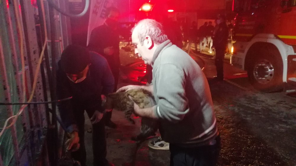 Çanakkale'de sobalı evde çıkan yangında mahsur kalan aileyi itfaiye kurtardı