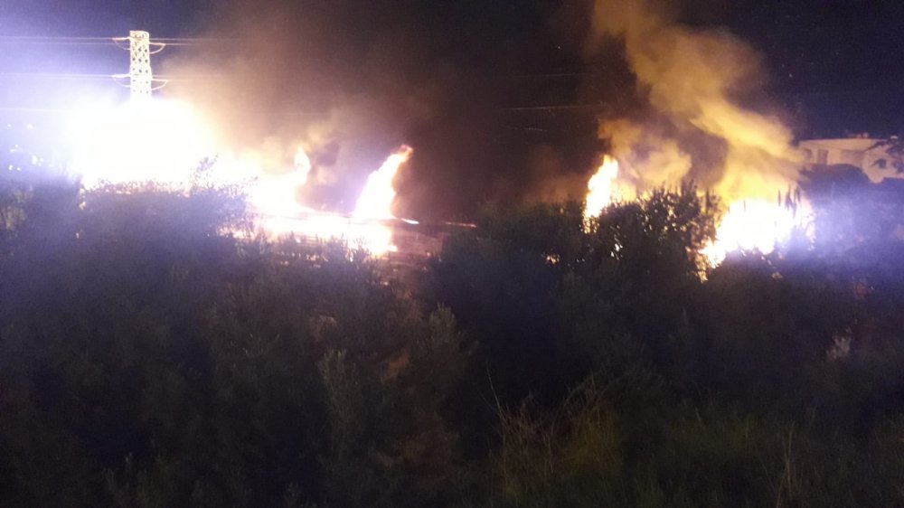 Bodrum'da pelet fabrikasında yangın