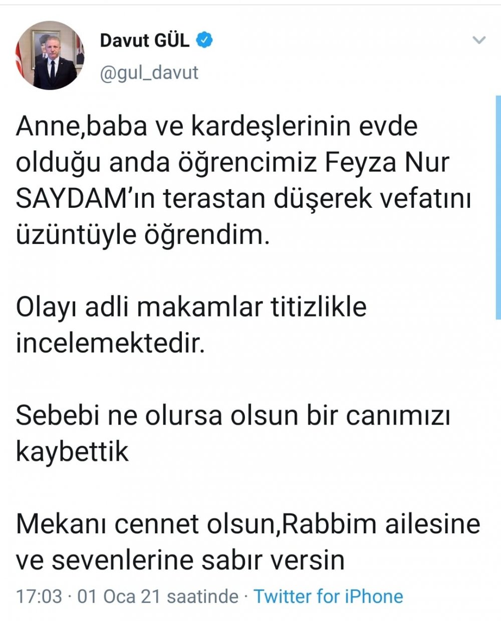 7'nci kat balkonundan atlayan liseli Feyza Nur, hayatını kaybetti