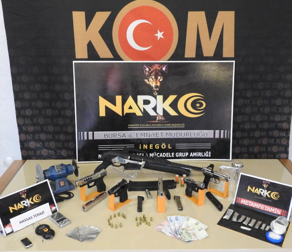Bursa'da uyuşturucu ve silah ticareti yapanlara operasyon: 2 tutuklama