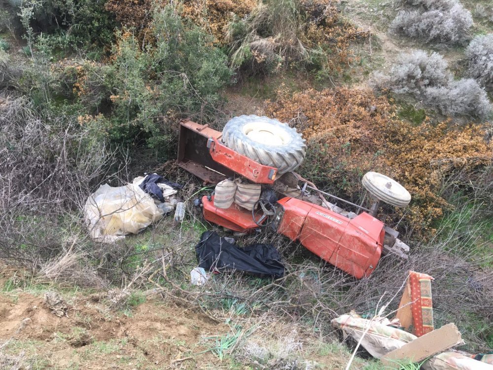 Uçuruma yuvarlanan traktörün sürücüsü öldü