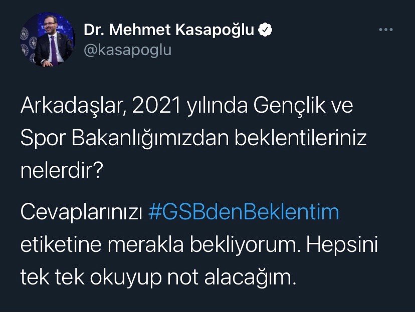 Bakan Kasapoğlu, gençlere 2021 yılı için bakanlıktan beklentilerini sordu