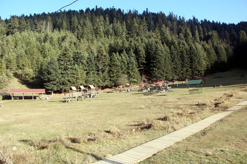 Tatilciler kısıtlamada otelden çıkamadı, Abant Tabiat Parkı boş kaldı