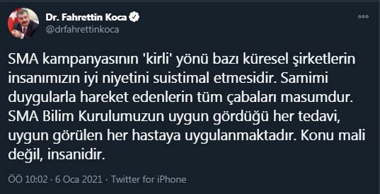 Bakan Koca'dan 'SMA' açıklaması