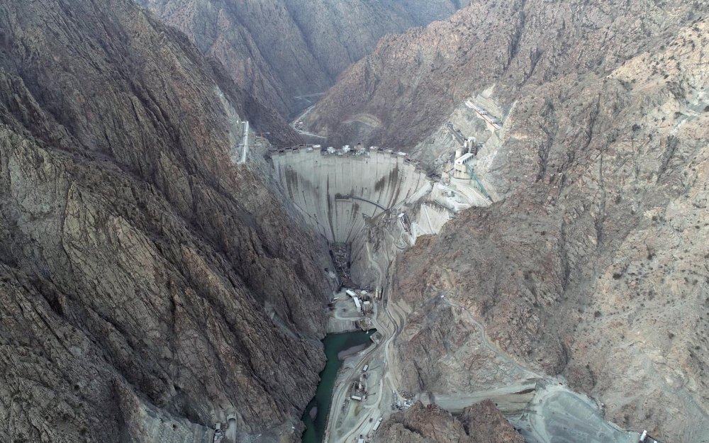 Yusufeli Barajı'nın gövdesinin tamamlanmasına 7 metre kaldı