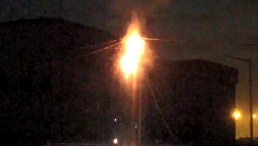 Şanlıurfa'da paniğe neden olan trafodaki patlama kamerada