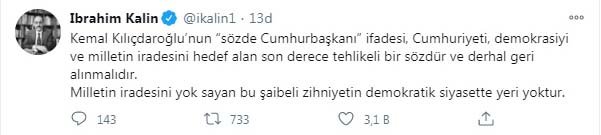 Fuat Oktay ile İbrahim Kalın'dan 'sözde cumhurbaşkanı' tepkisi 