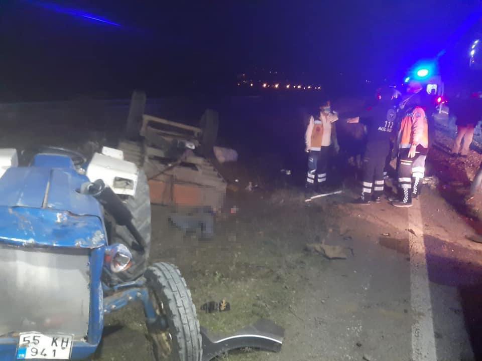Samsun Bafra'da ciple traktör çarpıştı: bir kişi hayatını kaybetti
