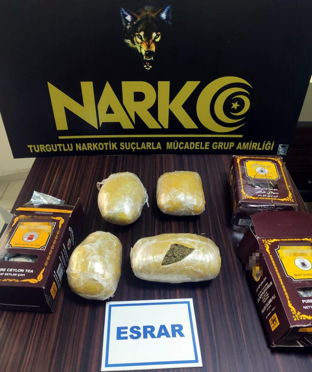 Çay poşetlerinden esrar çıktı