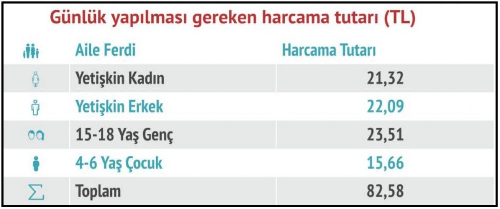 Bisam: Dört kişilik ailenin aylık beslenme tutarı 2,478 lira