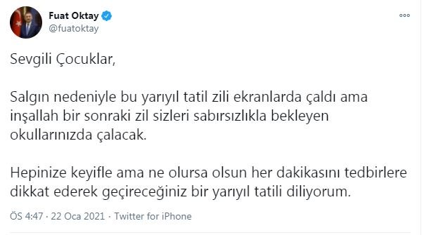Cumhurbaşkanı Yardımcısı Oktay: Bir sonraki zil okullarda çalacak