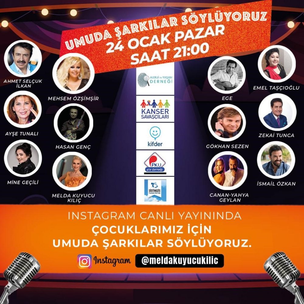 Şifa arayan çocuklara sanatçılardan şarkılarla destek