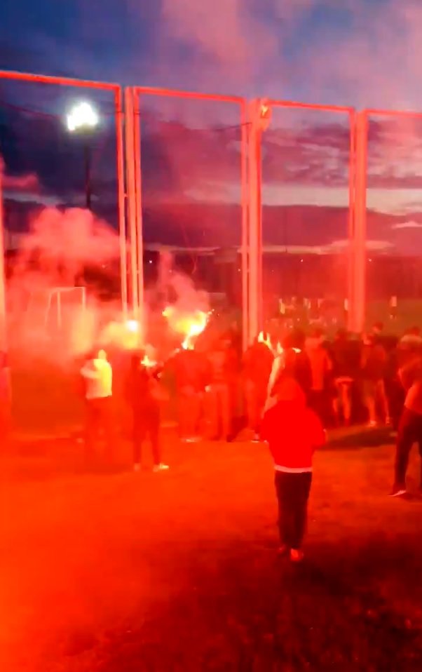 Bursaspor taraftarından meşaleli destek