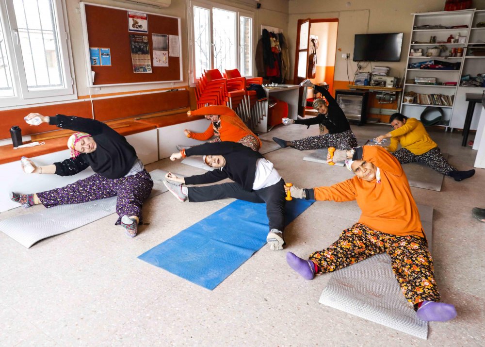 Ulamış köyü kadınları, pilates yapıyor