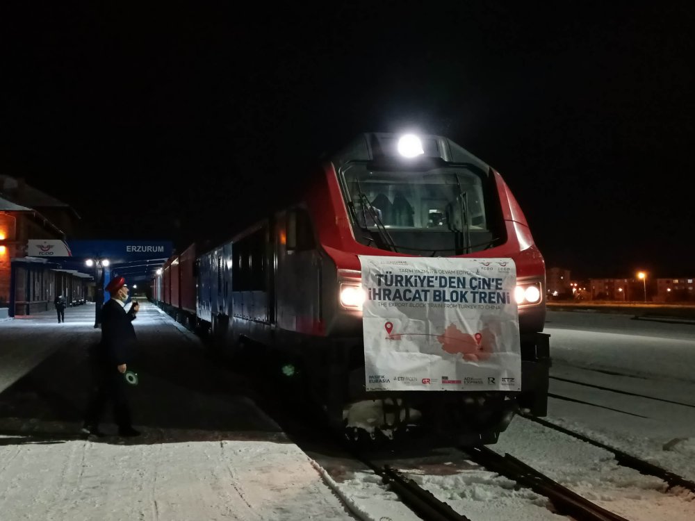 Çin'e yapılan bor ihracatında ilk tren Erzurum'a ulaştı